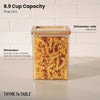 Medium Pantry Food Storage Container, 9-Cup, Clear Plastic with Bamboo Lid
