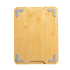 11" x 14.5" Non-Slip Bamboo Cutting Board, 100% Natural Bamboo Color, with Juice Groove