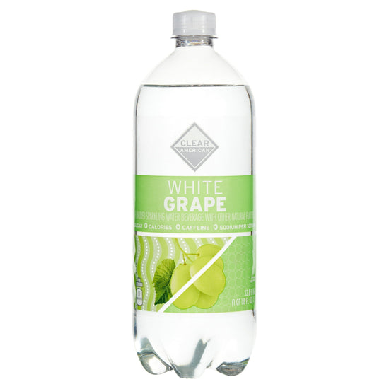 Clear American White Grape Sparkling Water, 33.8 fl oz