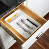 Plastic 5-Compartment Kitchen Drawer Organizer for Cutlery and Flatware, White, 9 in x 13.5 in