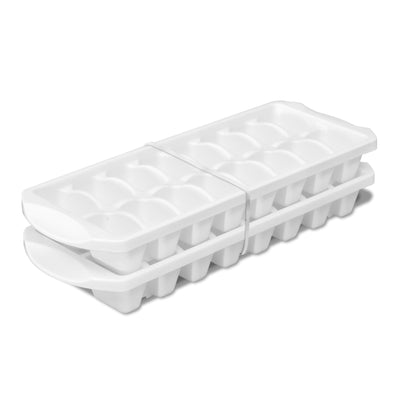 Stacking Ice Cube Trays, Freezer-Safe, Durable Food-Safe Plastic, BPA-Free, White  Set of Two