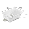 Self-Draining Dish Drainer and Drainboard Sink Set with Retractable Spout, White
