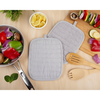 Pot Holders, Silver, 7 in x 9 in 2-Pack