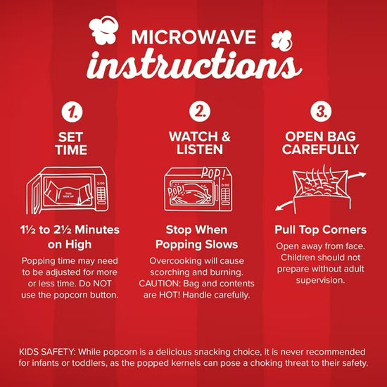 Orville Redenbacher’s Microwave Popcorn Value Size, White Corn, 3.28 oz., 12-Count