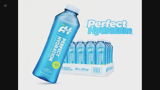 Perfect Hydration 9.5 pH Alkaline Water, Electrolytes for Taste, Bottles Made with 100% Recycled Plastic, 20 Fl Oz, Pack of 24
