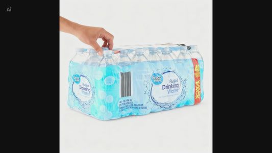 Great Value Purified Drinking Water, 16.9 fl oz Bottles, 40 Count Pack
